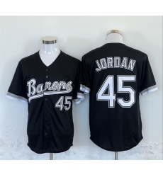 Men Birmingham Barons 45 Michael Jordan Black Throwback Stitched Baseball Jersey Men Birmingham Barons 45 Michael Jordan Black Throwback Stitched Baseball Jersey