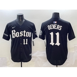 Men Boston Red Sox 11 Rafael Devers Black Gothic Vapor Limited Stitched Baseball Jersey
