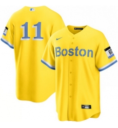 Men Boston Red Sox 11 Rafael Devers Nike Gold Light Blue 2021 City Connect Player Jersey Men Boston Red Sox 11 Rafael Devers Nike Gold Light Blue 2021 City Connect Player Jersey