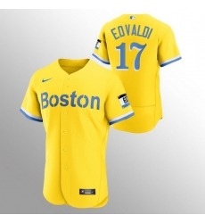 Men Boston Red Sox 17 Nathan Eovaldi Men Nike 2021 City Connect Gold Authentic MLB Jersey Men Boston Red Sox 17 Nathan Eovaldi Men Nike 2021 City Connect Gold Authentic MLB Jersey
