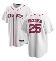 Men Boston Red Sox 25 Josh Winckowski White Cool Base Stitched Baseball Jersey Men Boston Red Sox 25 Josh Winckowski White Cool Base Stitched Baseball Jersey