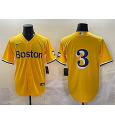 Men Boston Red Sox 3 Ceddanne Rafaela Gold City Connect Stitched Baseball Jersey