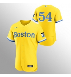 Men Boston Red Sox 54 Martin Perez Men Nike 2021 City Connect Gold Authentic MLB Jersey No Name Men Boston Red Sox 54 Martin Perez Men Nike 2021 City Connect Gold Authentic MLB Jersey No Name