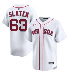 Men Boston Red Sox 63 Justin Slaten White 2025 Home Limited Stitched Baseball Jersey Men Boston Red Sox 63 Justin Slaten White 2025 Home Limited Stitched Baseball Jersey