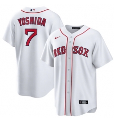Men Boston Red Sox 7 Masataka Yoshida White Cool Base Stitched Jersey Men Boston Red Sox 7 Masataka Yoshida White Cool Base Stitched Jersey