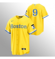 Men Boston Red Sox 9 Ted Williams Men Nike 2021 City Connect Gold Fans Version MLB Jersey No Name Men Boston Red Sox 9 Ted Williams Men Nike 2021 City Connect Gold Fans Version MLB Jersey No Name