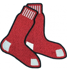 Men  Boston Red Sox Hanging Socks With Blue Border Sleeve Jersey Patch Biaog