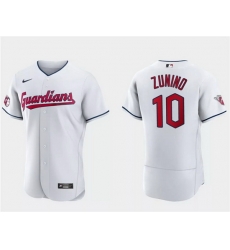 Men Cleveland Guardians 10 Mike Zunino White Flex Base Stitched Jersey Men Cleveland Guardians 10 Mike Zunino White Flex Base Stitched Jersey