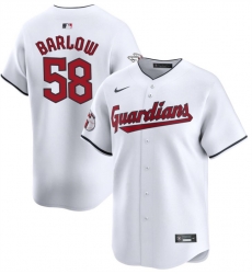 Men Cleveland Guardians 58 Scott Barlow White Home Limited Stitched Baseball Jersey Men Cleveland Guardians 58 Scott Barlow White Home Limited Stitched Baseball Jersey