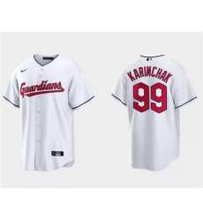 Men Cleveland Guardians 99James Karinchak White Cool Base Stitched Jersey Men Cleveland Guardians 99James Karinchak White Cool Base Stitched Jersey