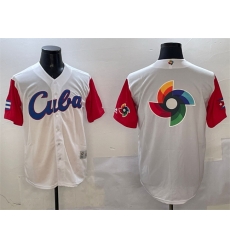Men Cuba Baseball White World Baseball Big Logo Classic Stitched Jersey Men Cuba Baseball White World Baseball Big Logo Classic Stitched Jersey