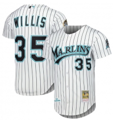 Men Florida Marlins Dontrelle Willis #35 Mitchell & Ness White Throwback Stitched Baseball Jersey Men Florida Marlins Dontrelle Willis #35 Mitchell & Ness White Throwback Stitched Baseball Jersey