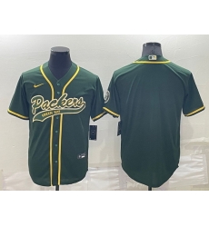 Men Green Bay Packers Blank Green Cool Base Stitched Baseball Jersey Men Green Bay Packers Blank Green Cool Base Stitched Baseball Jersey