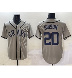 Men Homestead Grays 20 Josh Gibson Gray Stitched Baseball Jersey Men Homestead Grays 20 Josh Gibson Gray Stitched Baseball Jersey