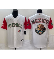 Men Mexico Baseball 2023 White Team Big Logo World Baseball Classic Stitched Jersey 1 Men Mexico Baseball 2023 White Team Big Logo World Baseball Classic Stitched Jersey 1
