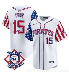 Men Pittsburgh Pirates 15 Oneil Cruz White 2024 Fourth of July Vapor Limited Stitched Baseball Jersey Men Pittsburgh Pirates 15 Oneil Cruz White 2024 Fourth of July Vapor Limited Stitched Baseball Jersey