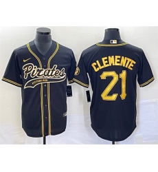 Men Pittsburgh Pirates 21 Roberto Clemente Black Cool Base Stitched Baseball Jersey Men Pittsburgh Pirates 21 Roberto Clemente Black Cool Base Stitched Baseball Jersey