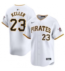 Men Pittsburgh Pirates 23 Mitch Keller White Home Limited Stitched Baseball Jersey Men Pittsburgh Pirates 23 Mitch Keller White Home Limited Stitched Baseball Jersey