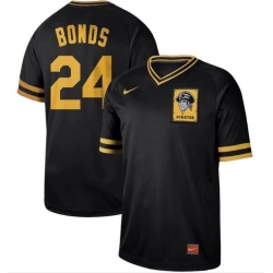 Men Pittsburgh Pirates 24 Barry Bonds Black Stitched Baseball Jersey