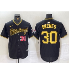 Men Pittsburgh Pirates 30 Paul Skenes Black Stitched Baseball Jersey 1 Men Pittsburgh Pirates 30 Paul Skenes Black Stitched Baseball Jersey 1