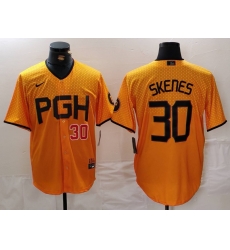 Men Pittsburgh Pirates 30 Paul Skenes Gold City Connect Stitched Jersey 3 Men Pittsburgh Pirates 30 Paul Skenes Gold City Connect Stitched Jersey 3