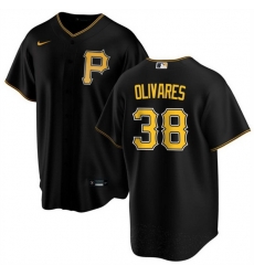 Men Pittsburgh Pirates 38 Edward Olivares Black Cool Base Stitched Baseball Jersey Men Pittsburgh Pirates 38 Edward Olivares Black Cool Base Stitched Baseball Jersey