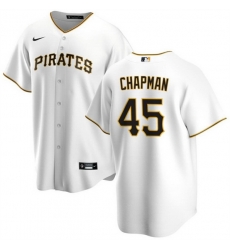 Men Pittsburgh Pirates 45 Aroldis Chapman White Cool Base Stitched Baseball Jersey Men Pittsburgh Pirates 45 Aroldis Chapman White Cool Base Stitched Baseball Jersey