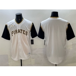 Men Pittsburgh Pirates Blank White Cool Base Stitched Jersey