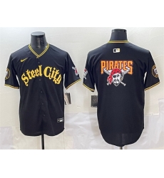 Men Pittsburgh Pirates Team Big Logo Black 412 Patch Vapor Premier Limited Stitched Baseball Jersey Men Pittsburgh Pirates Team Big Logo Black 412 Patch Vapor Premier Limited Stitched Baseball Jersey