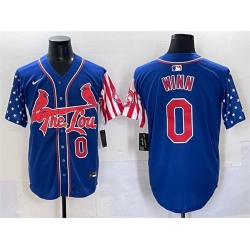Men St Louis Cardinals 0 Masyn Winn Royal Independence Day Vapor Premier Limited Stitched Baseball Jersey