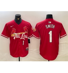 Men St Louis Cardinals 1 Ozzie Smith Red 2024 City Connect Limited Stitched Baseball Jersey Men St Louis Cardinals 1 Ozzie Smith Red 2024 City Connect Limited Stitched Baseball Jersey