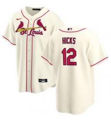 Men St Louis Cardinals 12 Jordan Hicks Cream Cool Base Stitched Jersey Men St Louis Cardinals 12 Jordan Hicks Cream Cool Base Stitched Jersey