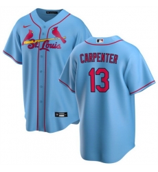 Men St Louis Cardinals 13 Matt Carpenter Blue Cool Base Stitched Jersey Men St Louis Cardinals 13 Matt Carpenter Blue Cool Base Stitched Jersey