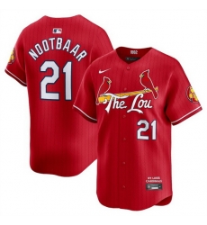 Men St Louis Cardinals 21 Lars Nootbaar Red 2024 City Connect Limited Stitched Baseball Jersey Men St Louis Cardinals 21 Lars Nootbaar Red 2024 City Connect Limited Stitched Baseball Jersey