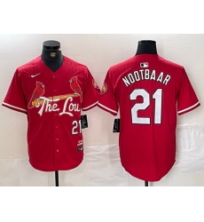Men St Louis Cardinals 21 Lars Nootbaar Red 2024 City Connect Stitched Baseball Jersey 1 Men St Louis Cardinals 21 Lars Nootbaar Red 2024 City Connect Stitched Baseball Jersey 1
