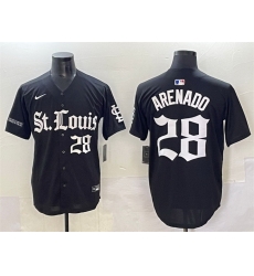 Men St  Louis Cardinals 28 Nolan Arenado Black Gothic Legacy Edition Vapor Premier Limited Stitched Baseball Jersey