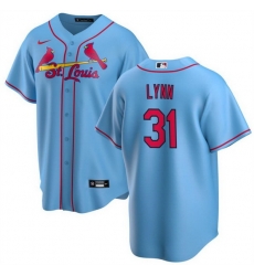 Men St Louis Cardinals 31 Lance Lynn Blue Cool Base Stitched Baseball Jersey Men St Louis Cardinals 31 Lance Lynn Blue Cool Base Stitched Baseball Jersey