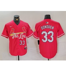 Men St Louis Cardinals 33 Brendan Donovan Red 2024 City Connect Stitched Baseball Jersey Men St Louis Cardinals 33 Brendan Donovan Red 2024 City Connect Stitched Baseball Jersey