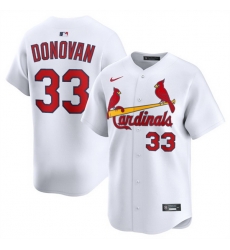 Men St Louis Cardinals 33 Brendan Donovan White Home Limited Stitched Baseball Jersey Men St Louis Cardinals 33 Brendan Donovan White Home Limited Stitched Baseball Jersey