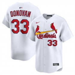 Men St  Louis Cardinals 33 Brendan Donovan White Home Limited Stitched Baseball Jersey