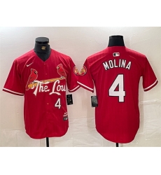 Men St Louis Cardinals 4 Yadier Molina Red 2024 City Connect Limited Stitched Baseball Jersey Men St Louis Cardinals 4 Yadier Molina Red 2024 City Connect Limited Stitched Baseball Jersey