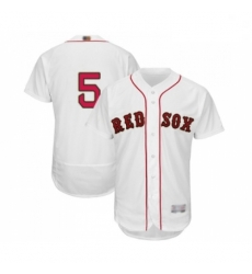 Mens Boston Red Sox 5 Nomar Garciaparra White 2019 Gold Program Flex Base Authentic Collection Baseball Jersey