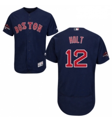 Mens Majestic Boston Red Sox 12 Brock Holt Navy Blue Alternate Flex Base Authentic Collection 2018 World Series Jersey Mens Majestic Boston Red Sox 12 Brock Holt Navy Blue Alternate Flex Base Authentic Collection 2018 World Series Jersey