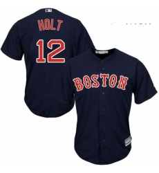 Mens Majestic Boston Red Sox 12 Brock Holt Replica Navy Blue Alternate Road Cool Base MLB Jersey Mens Majestic Boston Red Sox 12 Brock Holt Replica Navy Blue Alternate Road Cool Base MLB Jersey