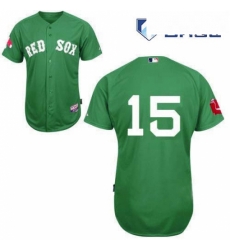 Mens Majestic Boston Red Sox 15 Dustin Pedroia Replica Green Cool Base MLB Jersey Mens Majestic Boston Red Sox 15 Dustin Pedroia Replica Green Cool Base MLB Jersey