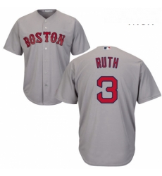 Mens Majestic Boston Red Sox 3 Babe Ruth Replica Grey Road Cool Base MLB Jersey Mens Majestic Boston Red Sox 3 Babe Ruth Replica Grey Road Cool Base MLB Jersey