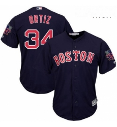 Mens Majestic Boston Red Sox 34 David Ortiz Replica Navy Blue Alternate Road Retirement Patch Cool Base MLB Jersey Mens Majestic Boston Red Sox 34 David Ortiz Replica Navy Blue Alternate Road Retirement Patch Cool Base MLB Jersey
