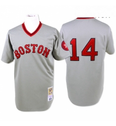 Mens Mitchell and Ness Boston Red Sox 14 Jim Rice Authentic Grey Throwback MLB Jersey Mens Mitchell and Ness Boston Red Sox 14 Jim Rice Authentic Grey Throwback MLB Jersey