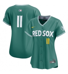 Women Boston Red Sox 11 Rafael Devers Green 2025 City Connect Limited Stitched Baseball Jersey Women Boston Red Sox 11 Rafael Devers Green 2025 City Connect Limited Stitched Baseball Jersey