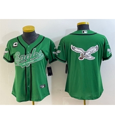 Women Philadelphia Eagles Green Team Big Logo With 3 Star C Patch Cool Base Stitched Baseball Jersey 28Run Small 29 1 Women Philadelphia Eagles Green Team Big Logo With 3 Star C Patch Cool Base Stitched Baseball Jersey 28Run Small 29 1
